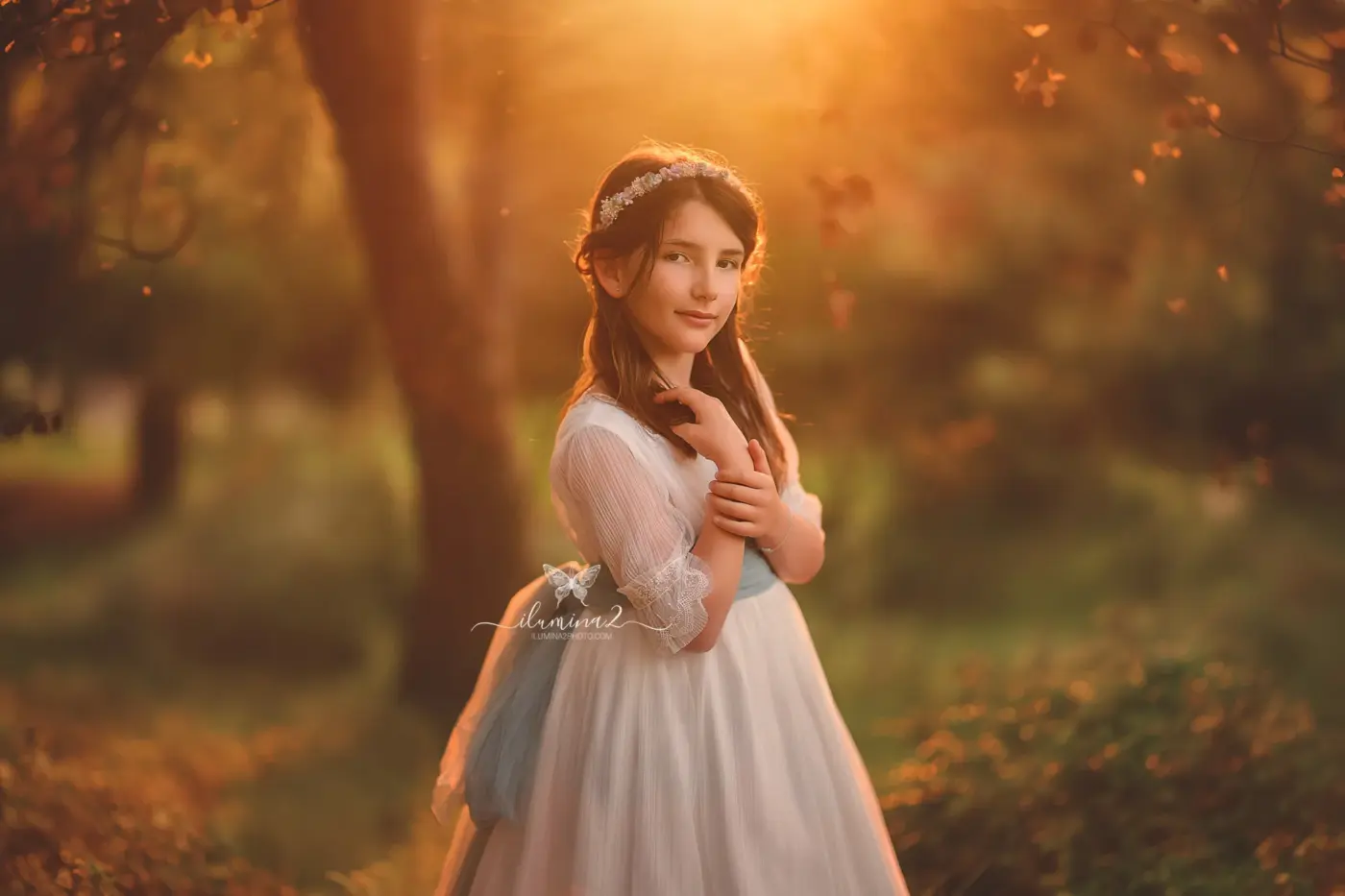 Detalle de fotografía de comunión natural y emotiva en exterior en Barcelona