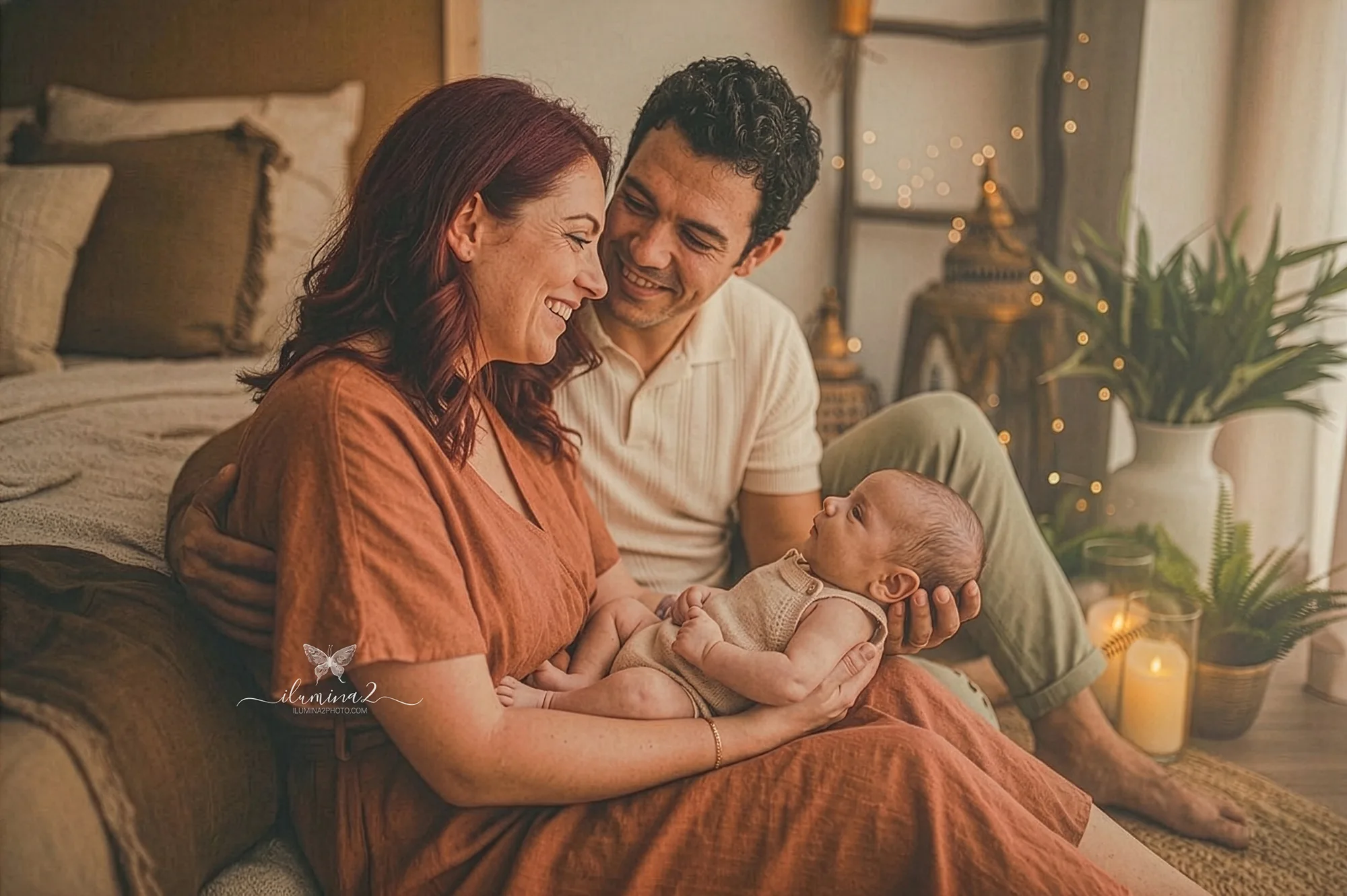 sesión newborn en Barcelona con estilo natural y sin decorados artificiales